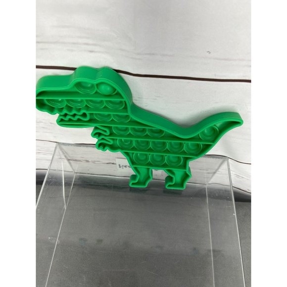 Dinosaur T-Rex Fidget Toy Push Pop Sensory Bubble Stress Relief Silicone Green - Picture 6 of 6